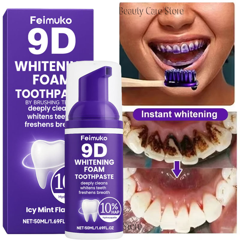 Teeth Whitening Naturally - 9D Purple Teeth Whitening Toothpaste Mousse
