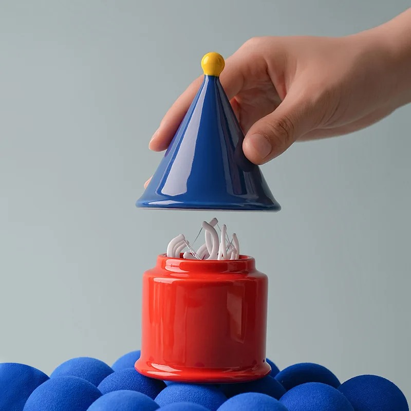 Dental Floss Picks - Ceramic Toothpick Holder Dopamine Toothpick Box