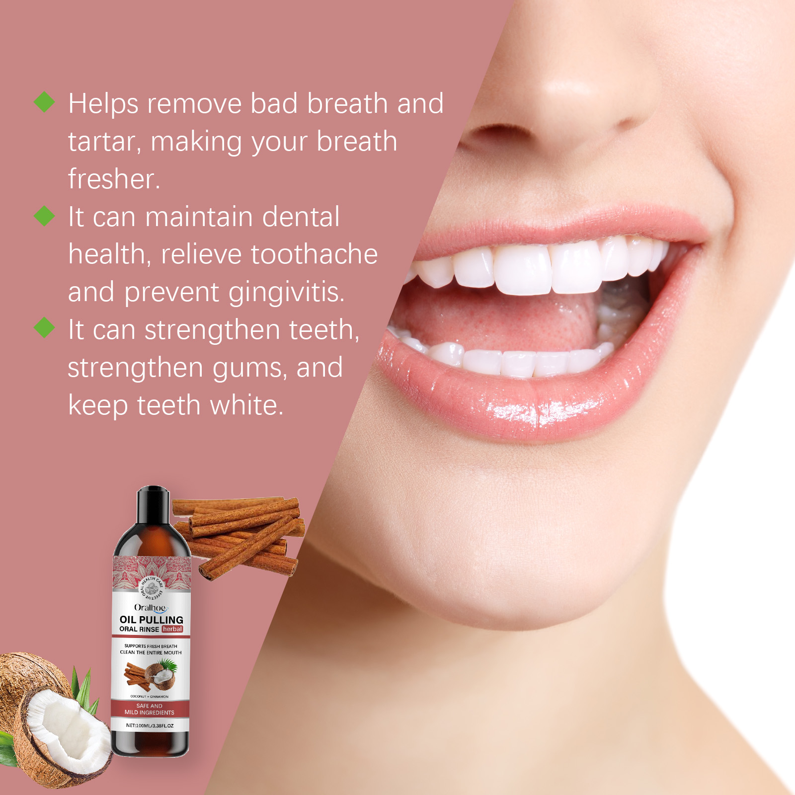 Coconut Pulling Oil Mouthwash  - đánh giá và giá Teeth Whitening With Coconut Oil
