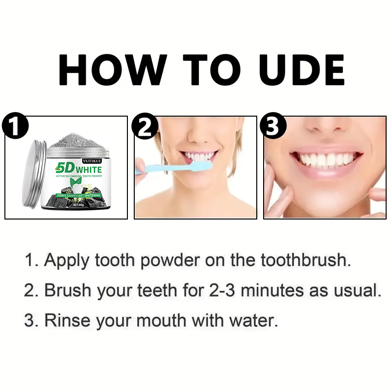 YUlTlKUE 5D White Activated ch - đánh giá và giá Teeth Whitening Naturally