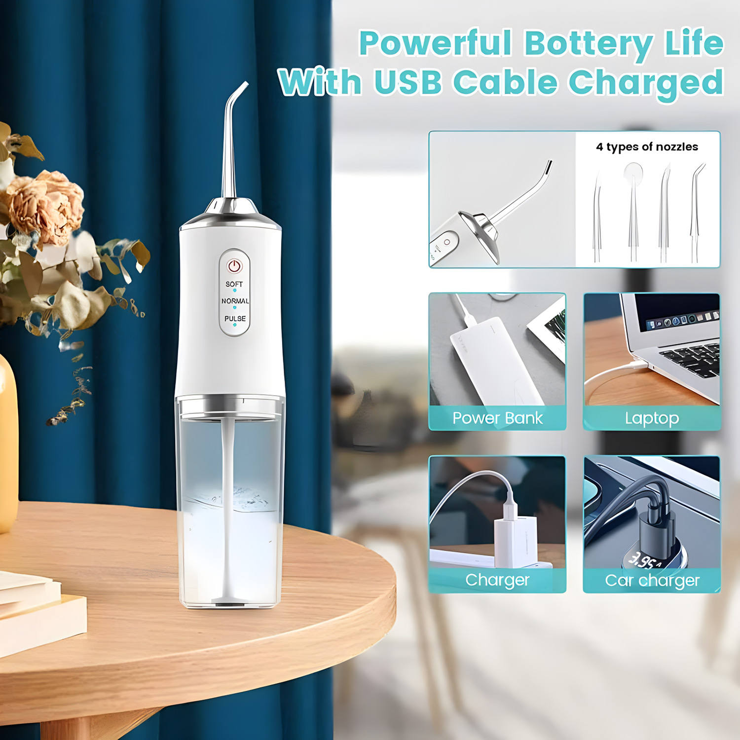 Portable Oral Irrigator USB Re - đánh giá và giá Water Flosser Cordless