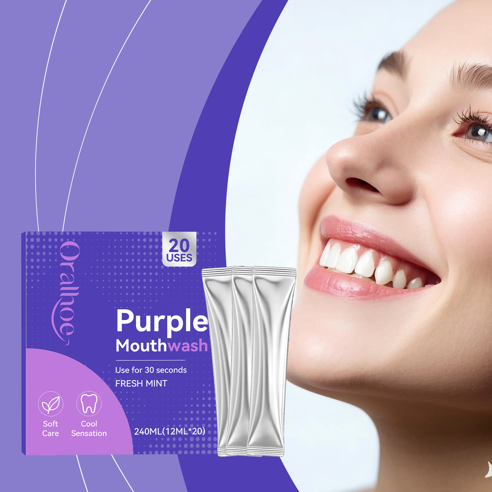 Individual Pack Purple Mouthwa - đánh giá và giá Teeth Whitening Xylitol