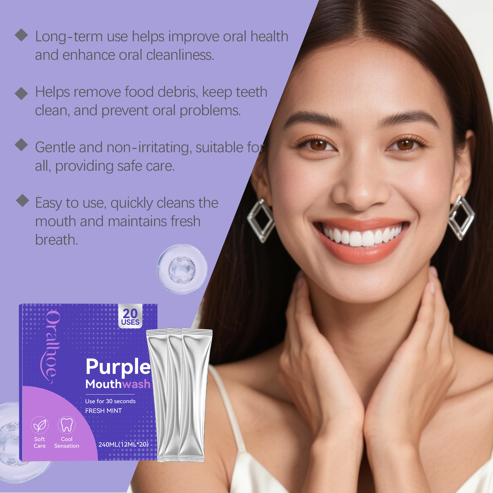 Individual Pack Purple Mouthwa - đánh giá và giá Teeth Whitening Xylitol