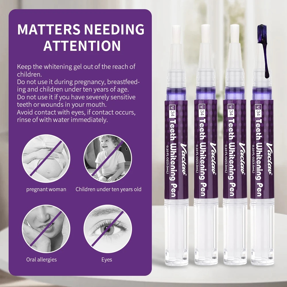 Vaclav V34 Purple teeth whiten - đánh giá và giá Teeth Whitening Pen
